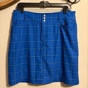 Jofit Royal Blue Windowpane Plaid Mini Skirt Golf Skort